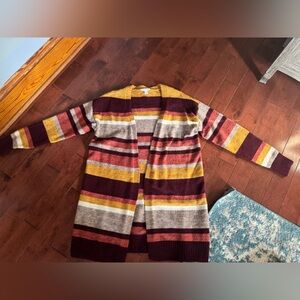 Time & Tru Striped Cardigan
